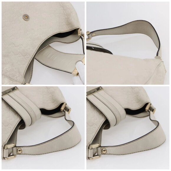 GUCCI Guccissima GG Shoulder Bag Leather White Auth ki6079 - Picture 16 of 16
